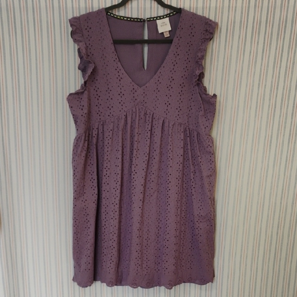 Knox Rose Purple Pleated Sundress  L